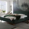 Wohnen Betten<Doppelbett in Dunkelgrün Cord - Topra