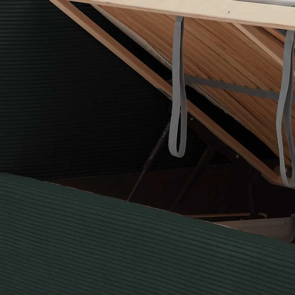 Wohnen Betten<Doppelbett in Dunkelgrün Cord - Topra
