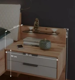 Wohnen Betten<Doppelbett Kombi mit Nachtkommoden - Krofun (dreiteilig)