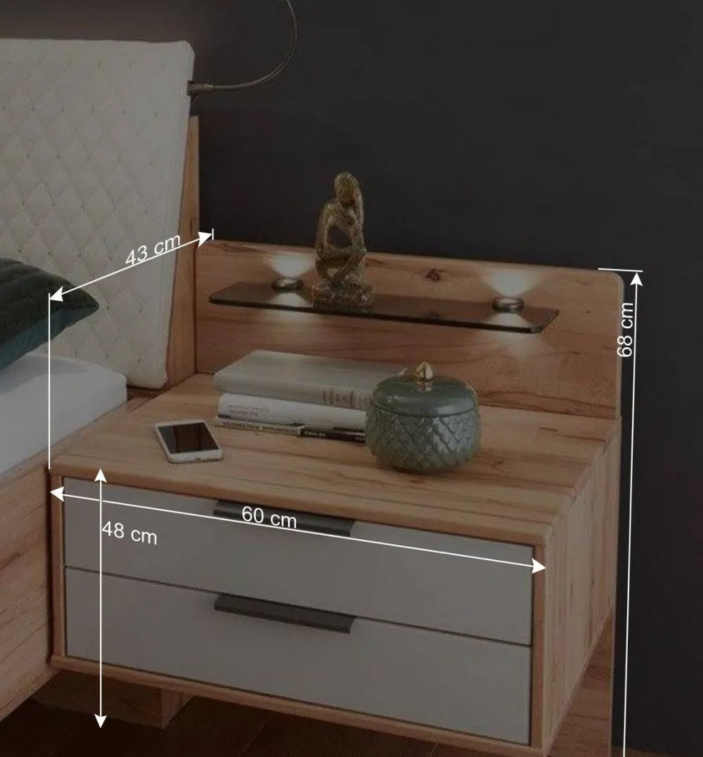 Wohnen Betten<Doppelbett Kombi mit Nachtkommoden - Krofun (dreiteilig)