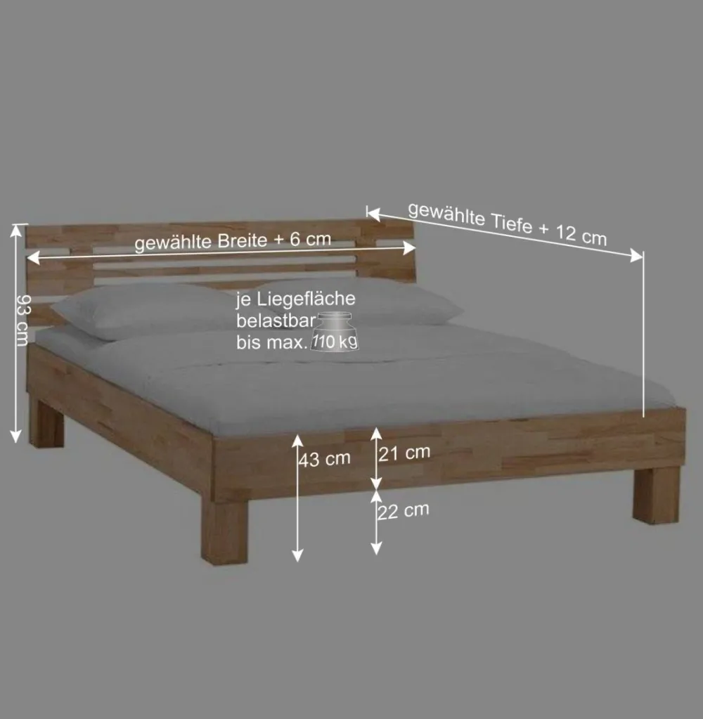 Wohnen Betten<Doppelbett Kombi Zeremonia mit zwei Nachtkommoden (dreiteilig)