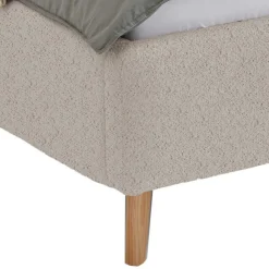 Wohnen Betten<Doppelbett mit Bettkasten in Beige Webplüsch - Samuele