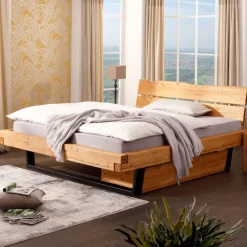 Wohnen Betten<Doppelbett mit Kufengestell aus Holz - Kalastania