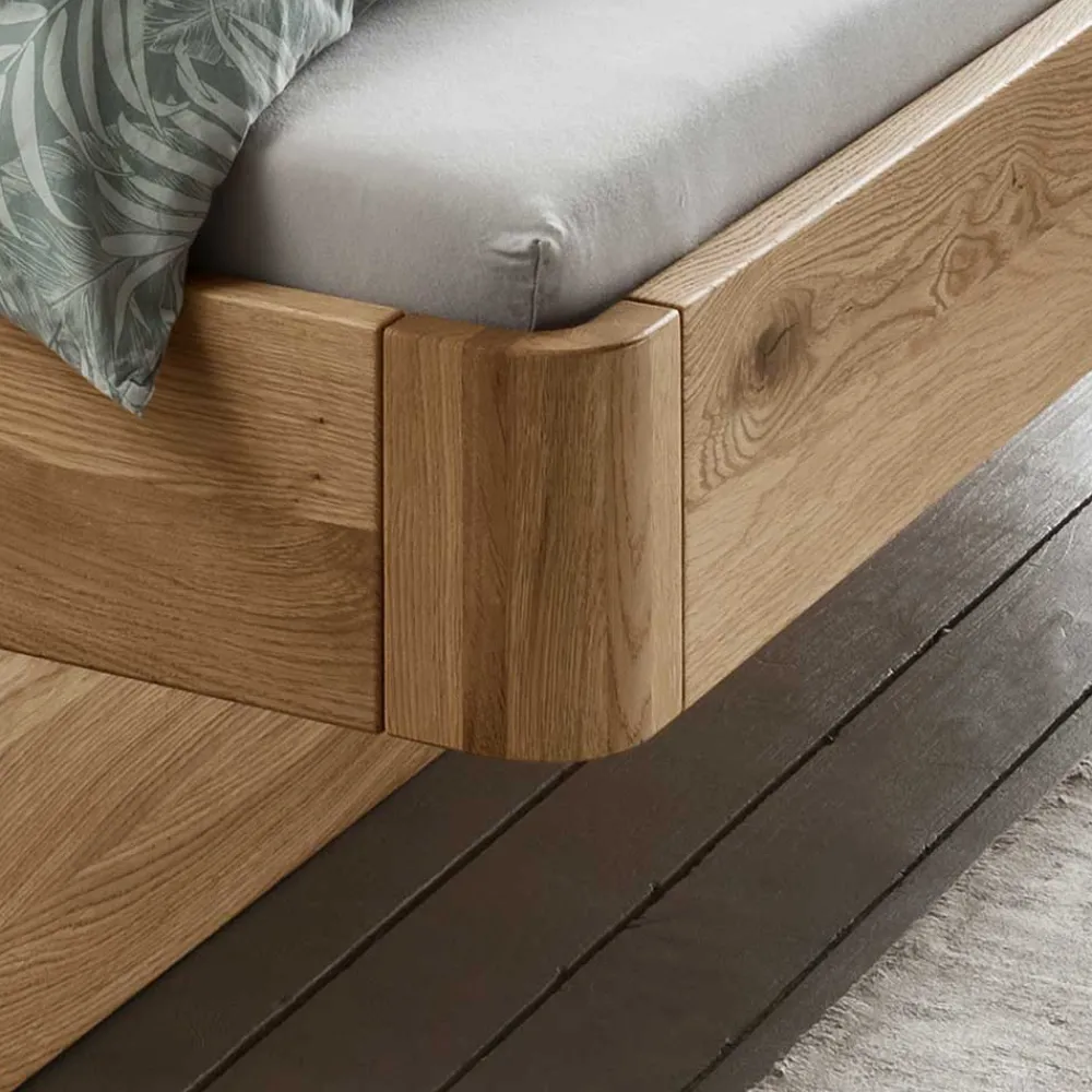 Wohnen Betten<Doppelbett mit zwei Bettkästen aus Wildeiche - Zennian