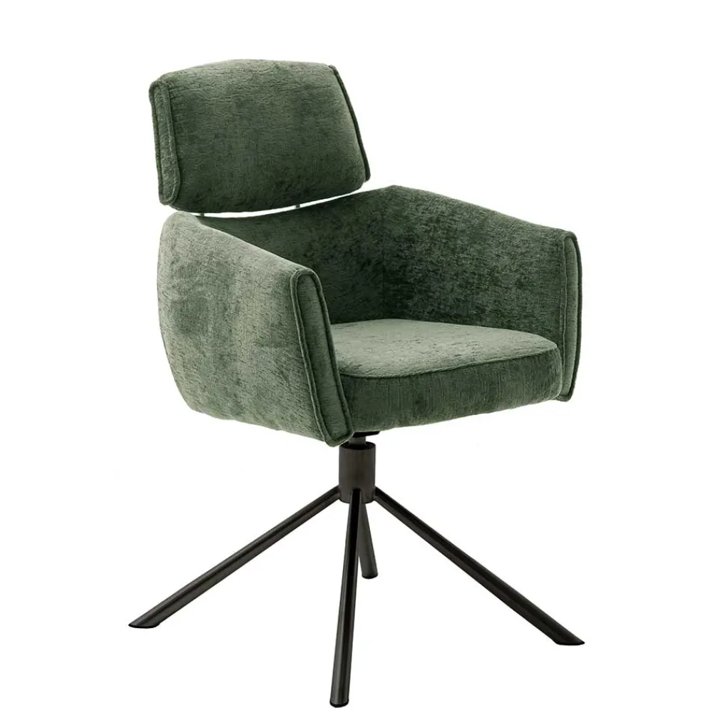 Wohnen Stühle<Drehbare Esszimmerstühle in Oliv Grün - Unkorian (2er Set)
