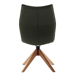 Wohnen Stühle<Drehbare Lederstühle in Oliv Grün - Diziana (2er Set)