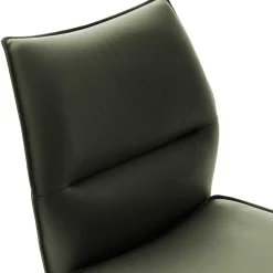 Wohnen Stühle<Drehbare Lederstühle in Oliv Grün - Diziana (2er Set)