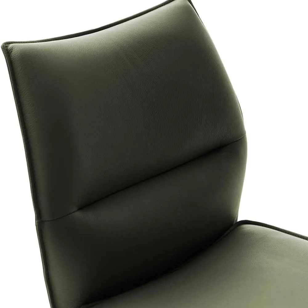 Wohnen Stühle<Drehbare Lederstühle in Oliv Grün - Diziana (2er Set)