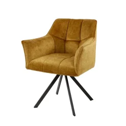 Wohnen Stühle<Drehbare Tischsessel in Goldfarben - Arolds (2er Set)