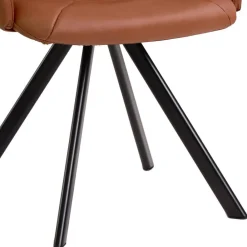 Wohnen Stühle<Drehbarer Armlehnenstuhl in Cognac Braun - Dymco