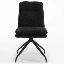 Wohnen Stühle<Drehbarer Essstuhl in Anthrazit Boucle - Icoleran (2er Set)