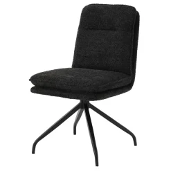 Wohnen Stühle<Drehbarer Essstuhl in Anthrazit Boucle - Icoleran (2er Set)