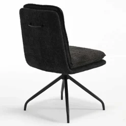 Wohnen Stühle<Drehbarer Essstuhl in Anthrazit Boucle - Icoleran (2er Set)