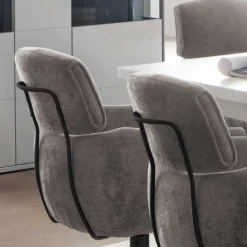 Wohnen Stühle<Drehbarer Esstischstuhl in Taupe - Linette (2er Set)