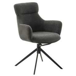 Wohnen Stühle<Drehbarer Esszimmersessel in Anthrazit - Adhipa (2er Set)
