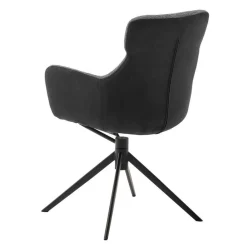Wohnen Stühle<Drehbarer Esszimmersessel in Anthrazit - Adhipa (2er Set)