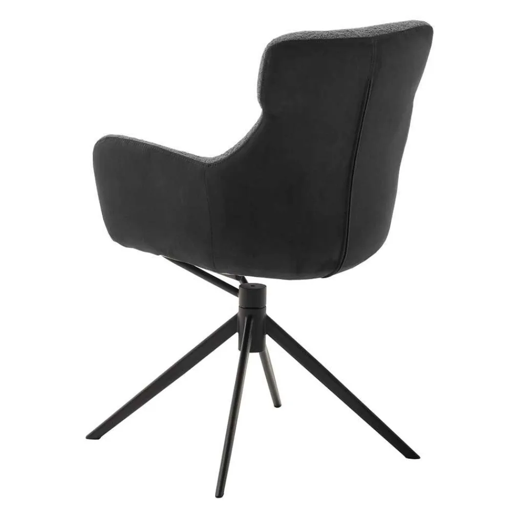 Wohnen Stühle<Drehbarer Esszimmersessel in Anthrazit - Adhipa (2er Set)
