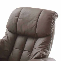 Wohnen Sessel<Drehbarer Ledersessel in Braun mit Relaxfunktion Roco inkl. Hocker (zweiteilig)