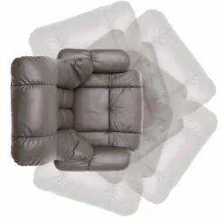Wohnen Sessel<Drehbarer Ledersessel in Braun mit Relaxfunktion Roco inkl. Hocker (zweiteilig)