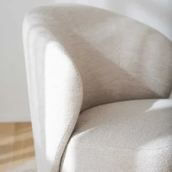 Wohnen Sessel<Drehbarer Lesesessel in Cremeweiß Boucle - Cleas