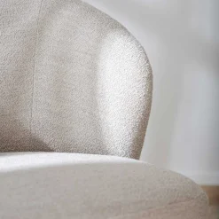 Wohnen Sessel<Drehbarer Lesesessel in Cremeweiß Boucle - Cleas