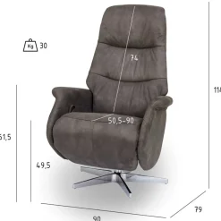 Wohnen Sessel<Drehbarer Microfaser Relaxsessel in Braun - Cariba