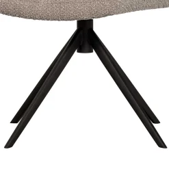 Wohnen Stühle<Drehbarer Polsterstuhl aus Boucle Stoff in Beige - Magan