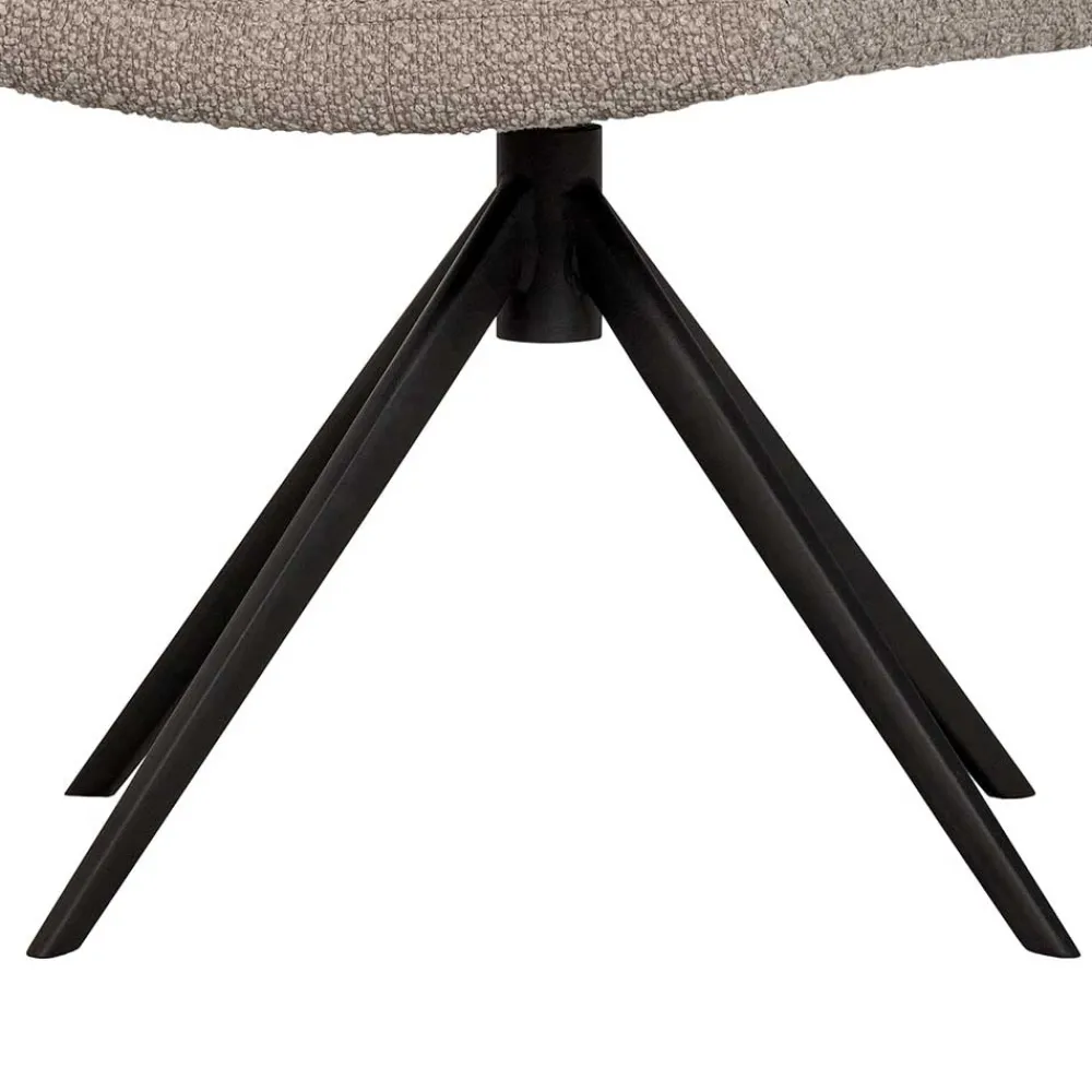 Wohnen Stühle<Drehbarer Polsterstuhl aus Boucle Stoff in Beige - Magan