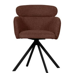 Wohnen Stühle<Drehbarer Polsterstuhl in Kastanienbraun Stoff - Rajavo (2er Set)