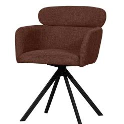 Wohnen Stühle<Drehbarer Polsterstuhl in Kastanienbraun Stoff - Rajavo (2er Set)