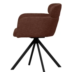 Wohnen Stühle<Drehbarer Polsterstuhl in Kastanienbraun Stoff - Rajavo (2er Set)