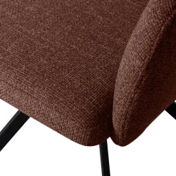 Wohnen Stühle<Drehbarer Polsterstuhl in Kastanienbraun Stoff - Rajavo (2er Set)