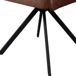 Wohnen Stühle<Drehbarer Polsterstuhl in Kastanienbraun Stoff - Rajavo (2er Set)