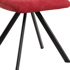 Wohnen Stühle<Drehbarer Polsterstuhl in Rot - Tefano (2er Set)