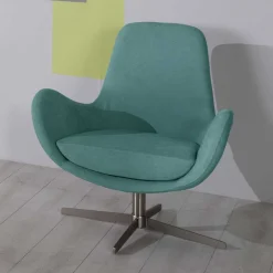Wohnen Stühle<Drehbarer Retro Loungesessel in Türkis - Vitablo