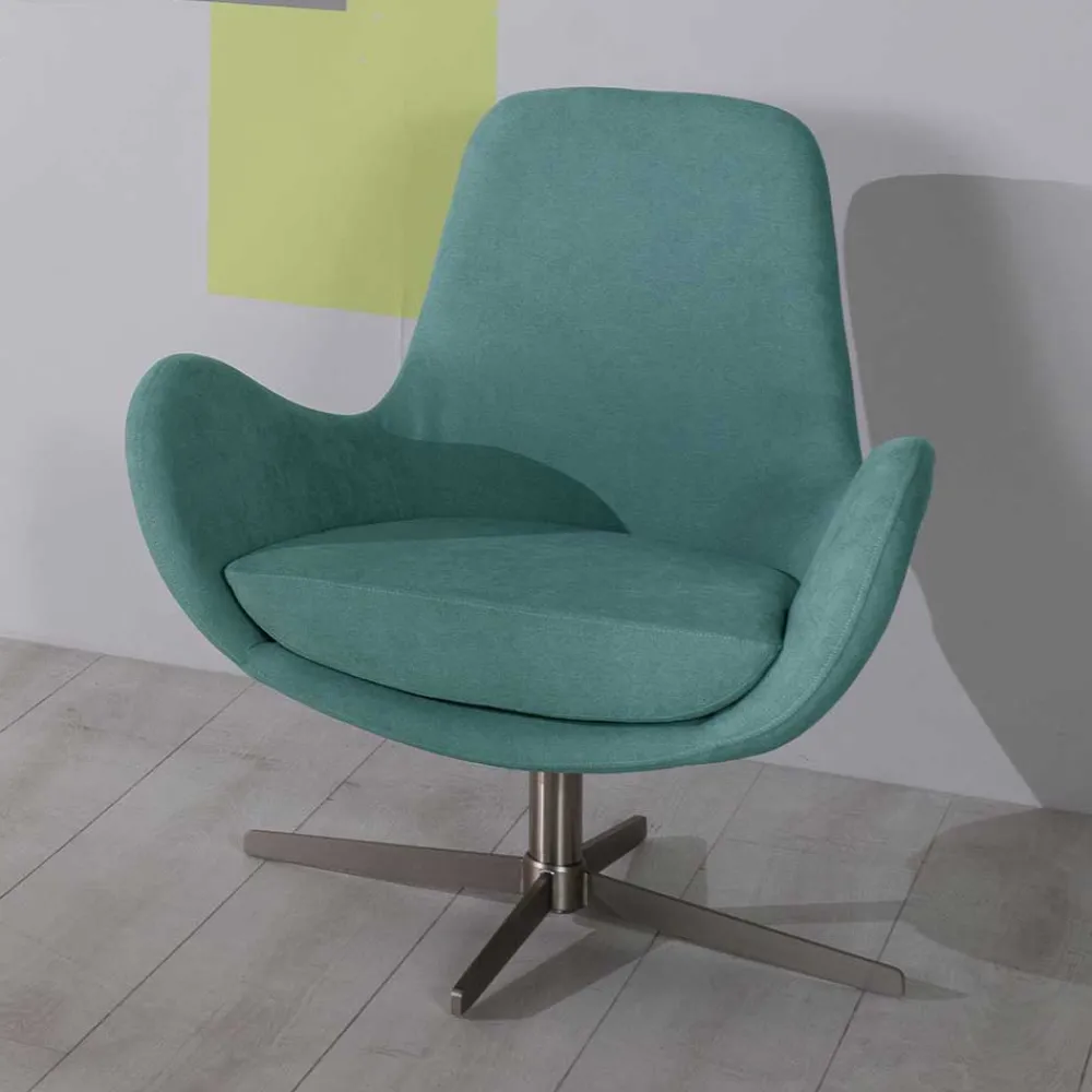 Wohnen Stühle<Drehbarer Retro Loungesessel in Türkis - Vitablo