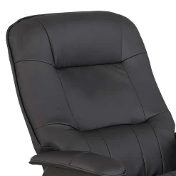 Wohnen Sessel<Drehbarer Sessel mit Hocker in Schwarz - Fidarela (zweiteilig)