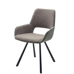Wohnen Stühle<Drehbarer Tischsessel in hellem Grau - Kiano (2er Set)
