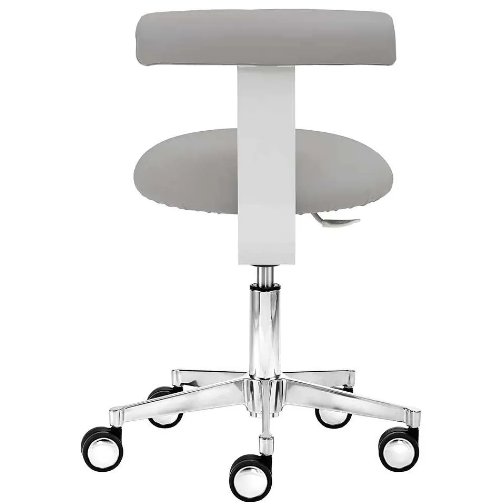 Wohnen Hocker<Drehhocker mit Lehne in Grau & Alu - Liony