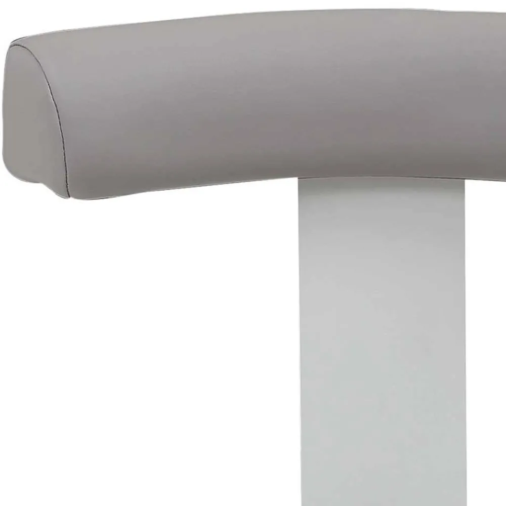 Wohnen Hocker<Drehhocker mit Lehne in Grau & Alu - Liony