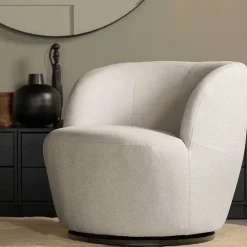 Wohnen Sessel<Drehsessel in Offwhite Webstoff - Alcarizora