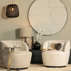 Wohnen Sessel<Drehsessel in Offwhite Webstoff - Alcarizora