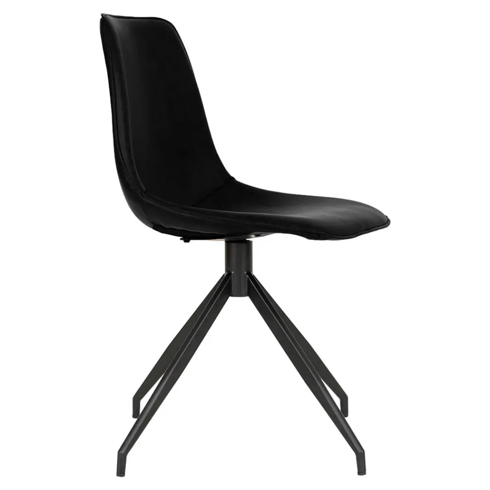 Wohnen Stühle<Drehstühle aus Kunstleder in Schwarz - Jalisa (2er Set)