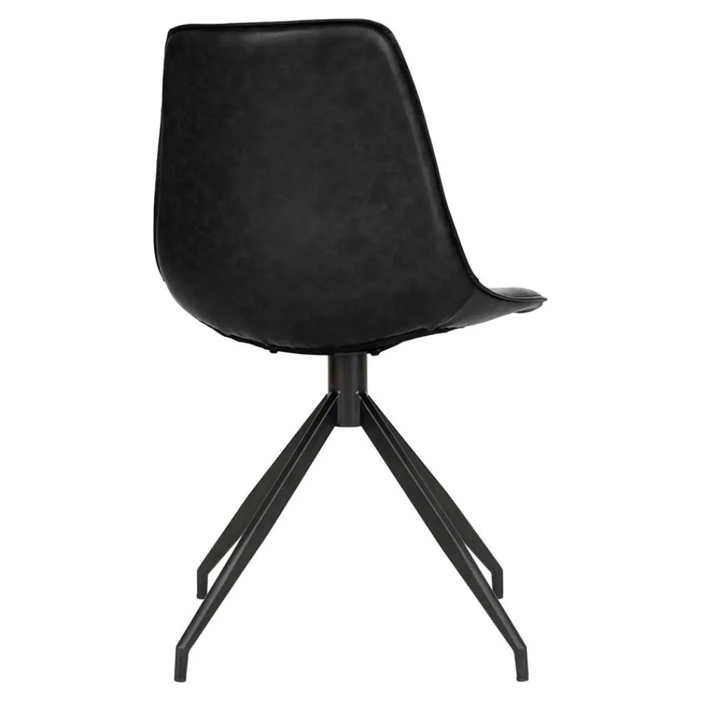 Wohnen Stühle<Drehstühle aus Kunstleder in Schwarz - Jalisa (2er Set)