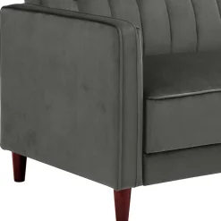 Wohnen Betten|Sofas<Dreisitzer Schlafcouch in Grau Samt - Lessia