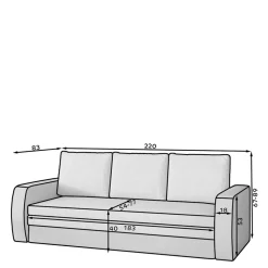 Wohnen Sofas<Dreisitzer Schlafcouch in Beige - Saltenas