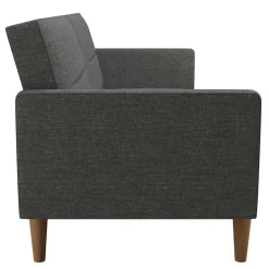 Wohnen Betten|Sofas<Dreisitzer Schlafsofa in Grau und Holz Natur - Maragas