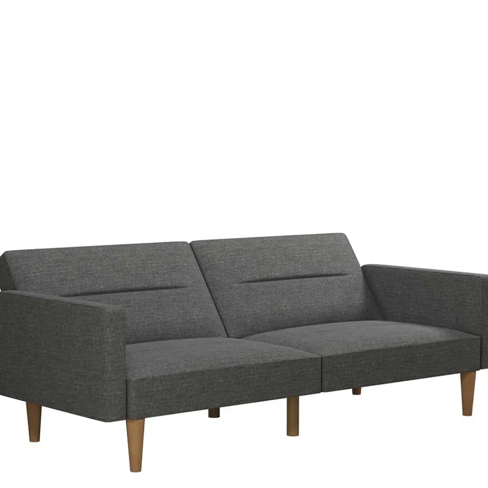 Wohnen Betten|Sofas<Dreisitzer Schlafsofa in Grau und Holz Natur - Maragas