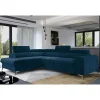 Wohnen Betten|Sofas<Dunkelblaue Samt Wohnlandschaft mit Schlaffunktion - Apyna