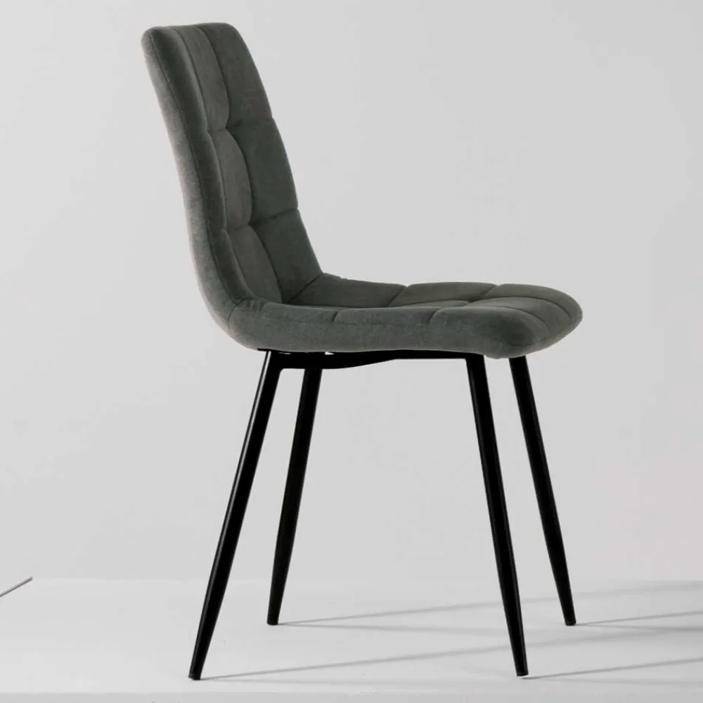 Wohnen Stühle<Dunkelgraue Polsterstühle modern - Lora (4er Set)